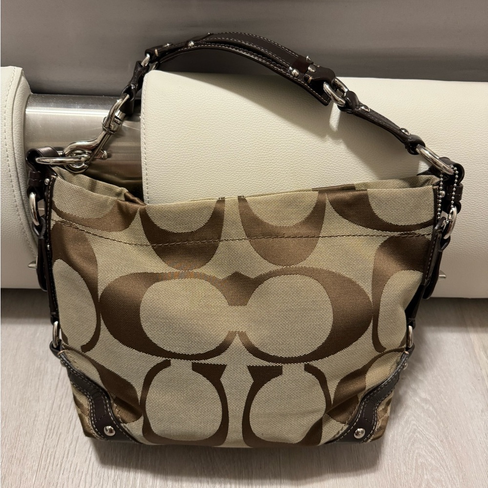 Coach Brown and Tan Shoulder Bag